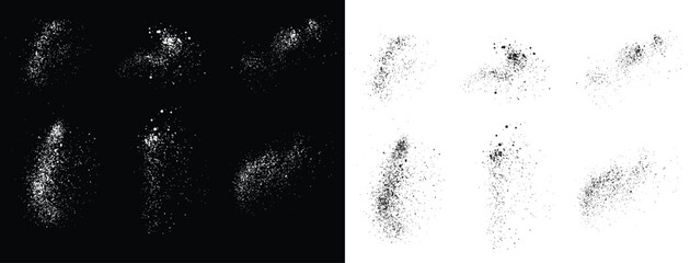 Realistic grungy collection of paint ink vector black and white brush strokes bloody splatter blood background