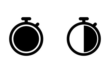 Stopwatch icon illustrated on background