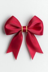 Fototapeta premium Red Ribbon Bow, Flatlay