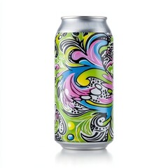 Fototapeta premium Vibrant Abstract Design on Aluminum Can