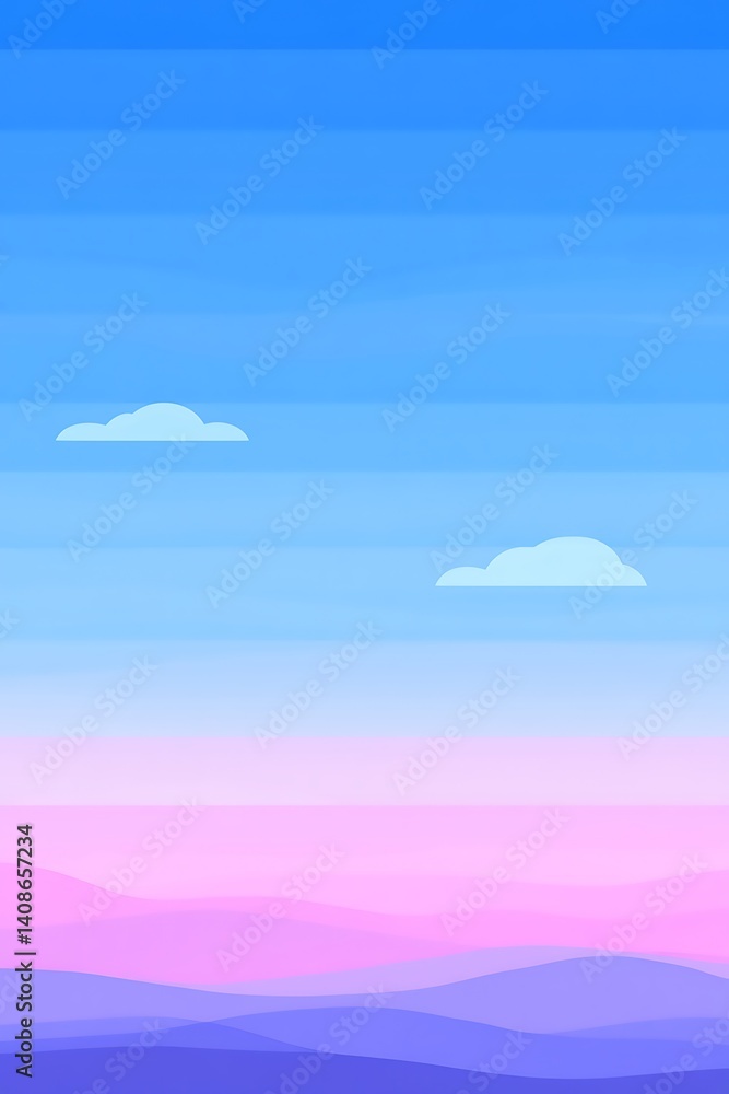 Poster abstract pastel color field with gentle gradients and minimal clouds