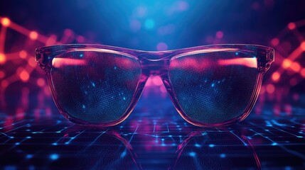 A pair of sunglasses with a blue frame