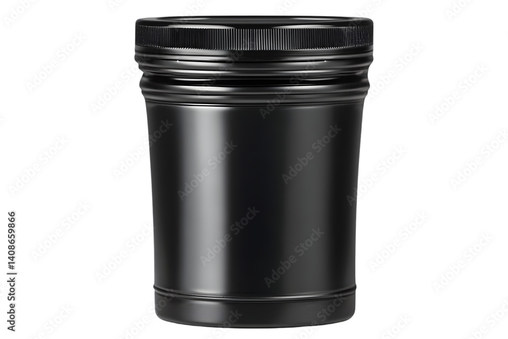 Poster isolated 3d render black metal cylinder object on transparent background
