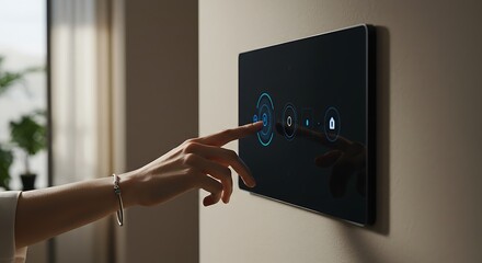 Futuristic Smart Home Control Panel – Close-Up