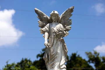 Beautiful angel tombstone topper sculpture