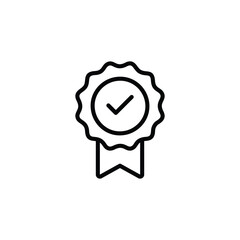 Approved or certification medal icon vector