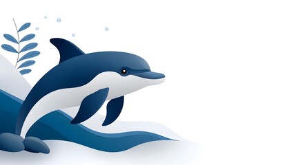 Obraz premium Playful dolphin swimming underwater in the ocean
