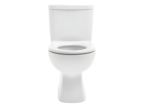 White ceramic toilet on transparent background 