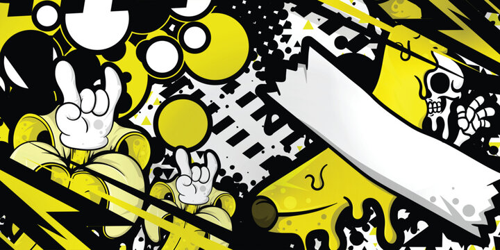 Abstract livery background with cartoon objects