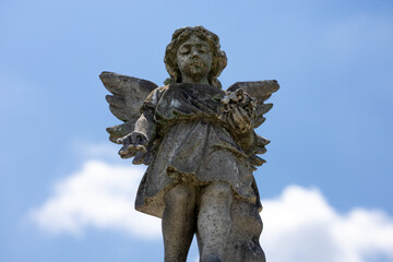 Beautiful angel tombstone topper sculpture