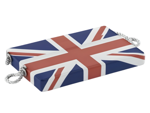 Isolated Illustration of a United Kingdom Flag on a Rectangular Shape - Powered by Adobe