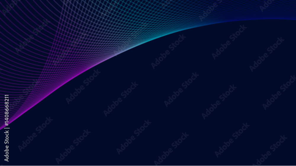 Poster vector abstract background with dynamic waves, line and particles. illustration suitable for design
