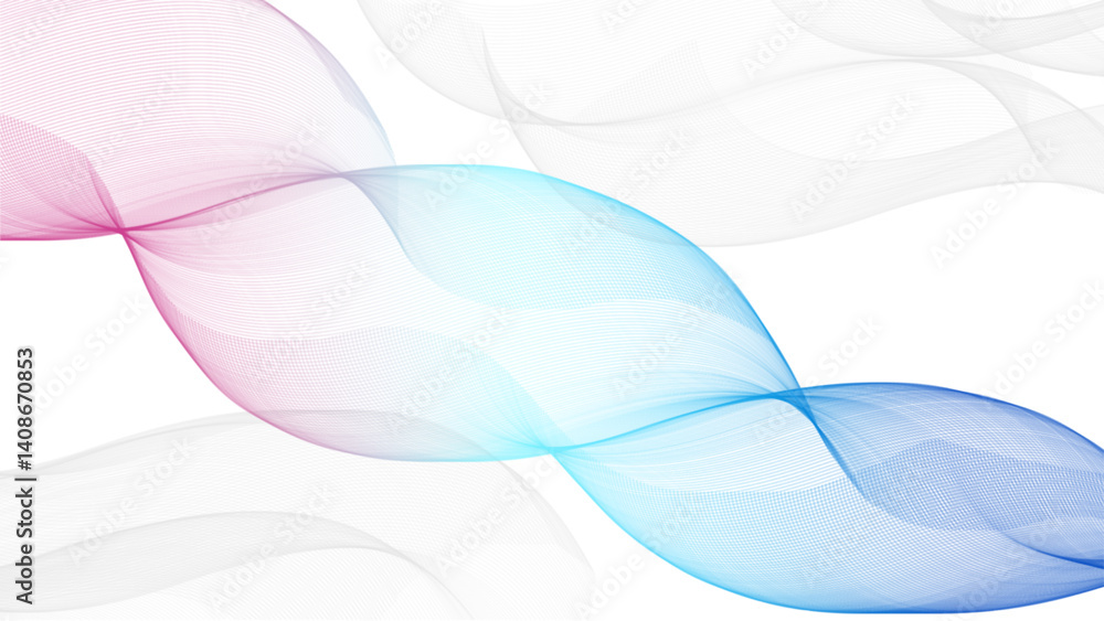 Poster abstract smooth wave lines background. dynamic sound wave element design.