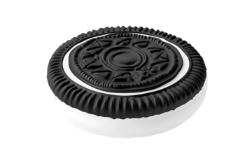 Isolated Photo of a Detailed Cookie with Black and White Color Scheme
