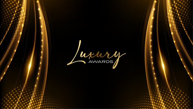 Black and Gold Award Background. Creative Concept Template. Classy Premium Wedding Card. Grand Luxury Decorative Banner for Wedding and Birthday. Premium Congratulations Card. Event Invitation.