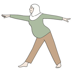  Pregnant woman doing exercise