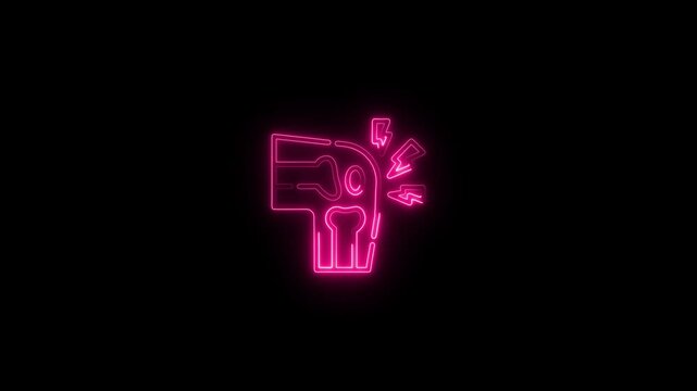 arthritis patient icon , nee Replacement icon neon sign. joint and bone care icon neon sign