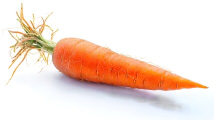 Fresh vibrant orange carrot with detailed texture, showcasing natural freshness and simplicity