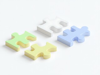 Puzzle Pieces on White Surface