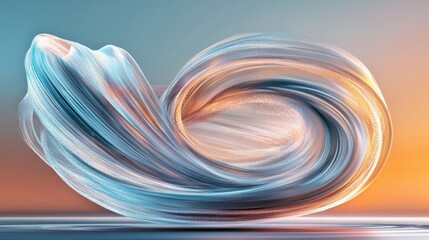 Naklejka premium A vibrant close-up of paint wave blending blue and orange hues.