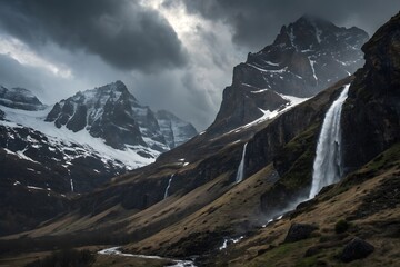 Dark Moody Mountain Scene Under Heavy Storm Clouds | Mountain Drama | Storm Clouds | Dark Skies