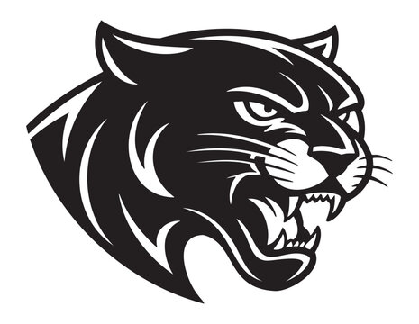 Panther Mascot Sport School College Logo Graphic Silhouette Shape Clipart Digital Art Illustration