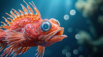 Fototapeta premium Colorful deep-sea fish with unique features and textures