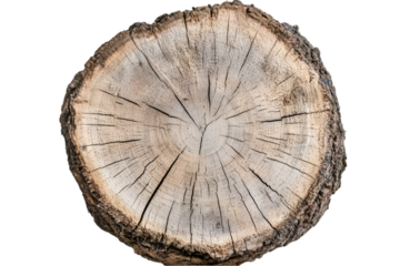 Isolated Photo Of Cut Wood Log With Texture On Transparent Background