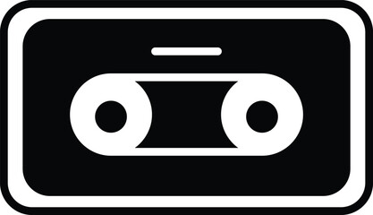Cassette tape icon illustration for retro music and audio design
