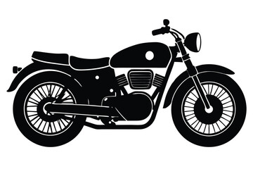 Fototapeta premium Silhouette Of A Classic Motorbike On Transparent Background Black Vehicle Art