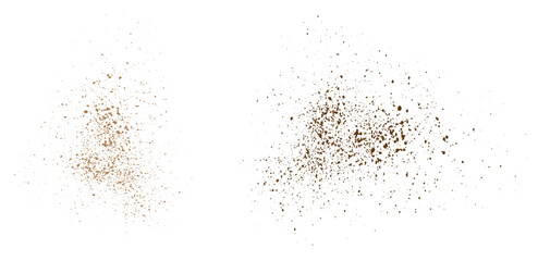 Vector cinnamon flying dust effect coffee or chocolate powder particle grain dust illustration