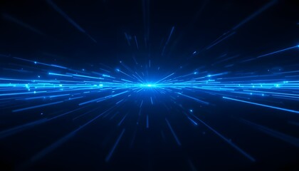 Obraz premium Animation of Multiple Blue Shiny Light Lines Flowing in Dynamic Motion