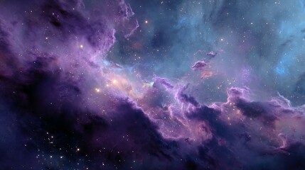 Fototapeta premium Cosmic nebulae in a vibrant, star-studded expanse.