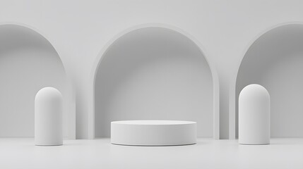 Minimalist White Archway Studio Product Display Background