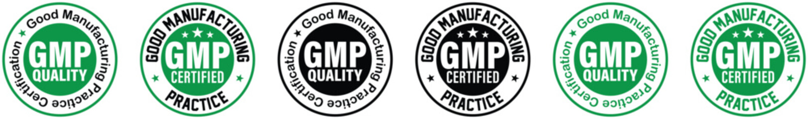 GMP (Good Manufacturing Practice) certified round stamp on white background - Vector, Gmp certified vector stamp isolated on white background, certified round stamp on white background - Vector