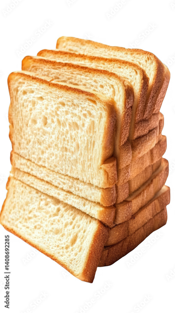 Poster isolated photo of stacked sliced bread on transparent background