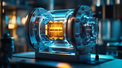 Fototapeta premium Futuristic Reactor Core Glowing with Energy Light