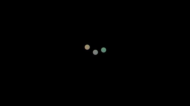 dots bar loading progress animation. indicator preload animate. . Line of dots hopping outline flat ui element cartoon 4K video, alpha channel.Animation of black balls bouncing alternately