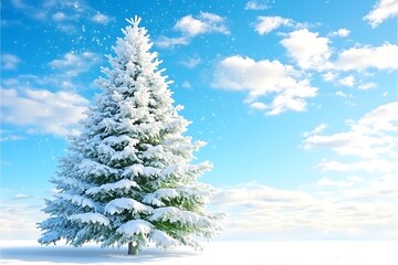 Snowy Christmas Tree Sky