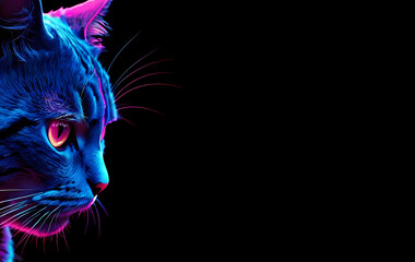 Cool Neon Cat
