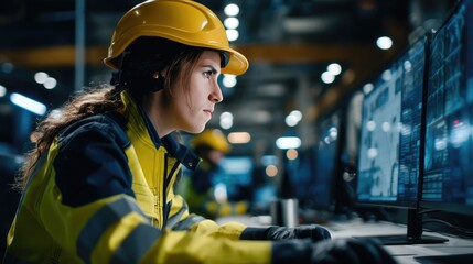 Industry Professional at Work: A dedicated industry professional, adorned in protective work attire.