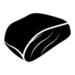Black and White Graphic Illustration of a Single Piece of Salmon Fillet