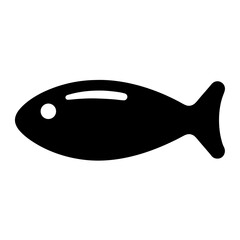 Simple Black Silhouetted Fish Icon Graphic Design Element