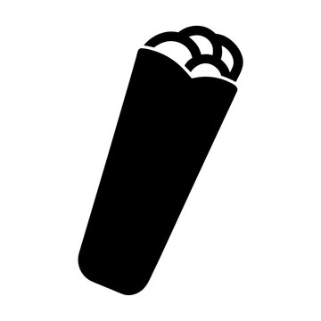 recommend clip art: A Delicious Black and White Silhouette of a Burrito or Wrap