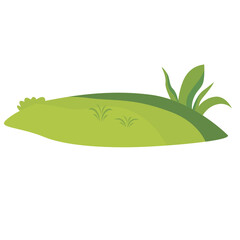 Flat vector illustration of a grassy garden with small blooming flowers. Perfect for spring themes, nature scenes, eco designs, educational projects, or outdoor-related creative compositions.