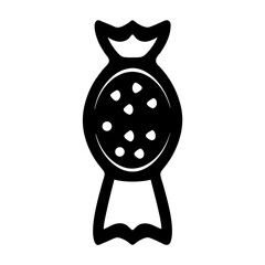 A Delicious Black and White Candy Icon Illustration