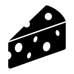 A Delicious Wedge of Swiss Cheese Icon Graphic Illustration