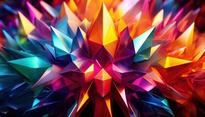 Structure Reference Image of a Vibrant Geometric Crystal Explosion