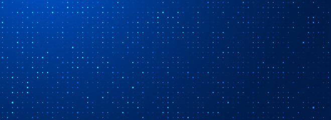 Blue glowing pixel dot pattern. Navy color mosaic pattern backdrop. Abstract neon technology grid wallpaper. Vector modern business, science, healthcare, medicine, presentation design background