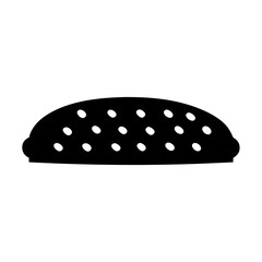 Simple Black and White Illustration of a Sesame Seed Bun